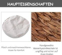 PawHut Kattenmand Rotan Kattennest Kattenbed Met Kussen Huisdierbed Bruin D30-104 18 PawHut Kattenmand Rotan Kattennest Kattenbed Met Kussen Huisdierbed Bruin D30-104 -Huisdierbenodigdheden 1200x1050 12