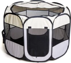 Dogs&Co Puppyren Opvouwbaar Grijs 90x90x60cm In Handige Draagtas -Huisdierbenodigdheden 1200x1057 3