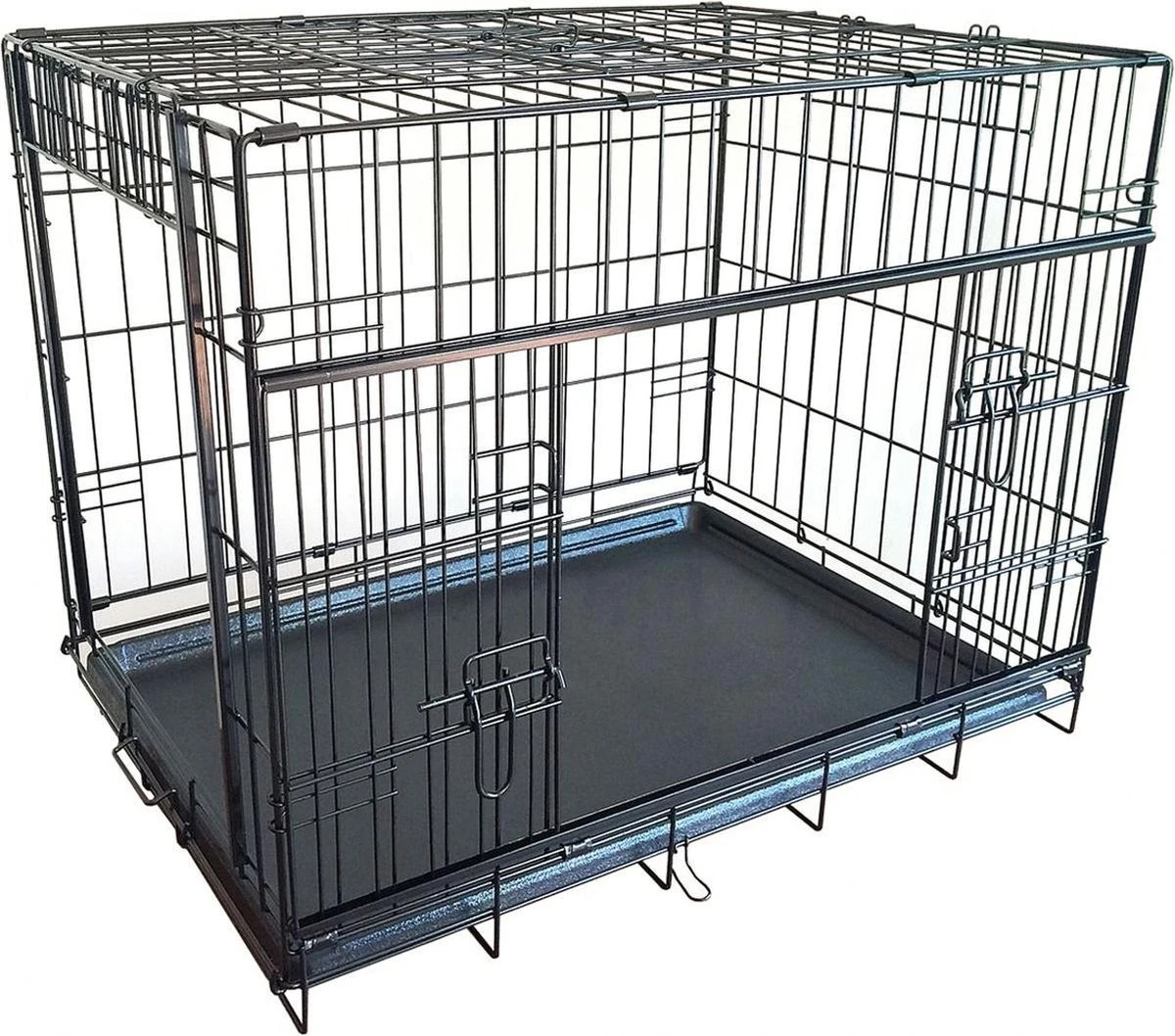 Adori Bench Met Schuifdeuren Zwart - Hondenbench - 107x71x79 Cm 1 Adori Bench Met Schuifdeuren Zwart - Hondenbench - 107x71x79 Cm