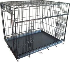 Adori Bench Met Schuifdeuren Zwart - Hondenbench - 91x61x69 Cm