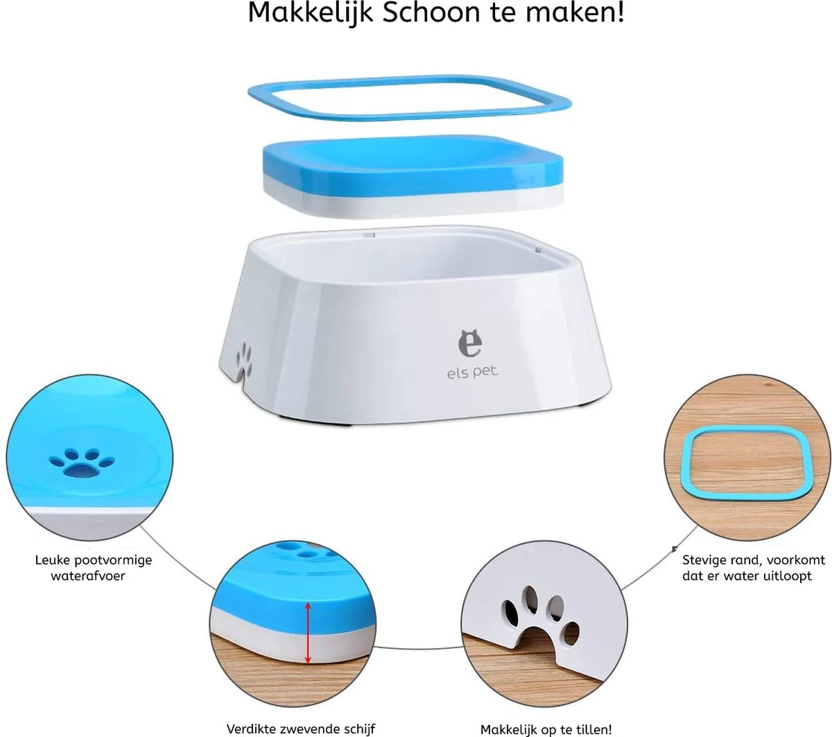 Els Pets Drinkbak Voor Honden - Anti Knoei Drinkbak - 1.5L - Anti Slobberen - Drinkbak Voor In De Auto - Road Refresher - Blauw 3 Els Pets Drinkbak Voor Honden - Anti Knoei Drinkbak - 1.5L - Anti Slobberen - Drinkbak Voor In De Auto - Road Refresher - Blauw - Afbeelding 3