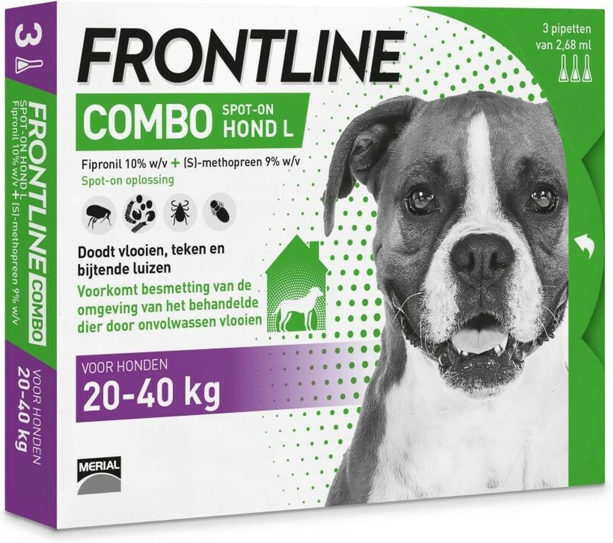Frontline Combo - L: Van 20 Tot 40 Kg - Anti Vlooienmiddel En Tekenmiddel - Hond - 3 Pipetten 1 Frontline Combo - L: Van 20 Tot 40 Kg - Anti Vlooienmiddel En Tekenmiddel - Hond - 3 Pipetten