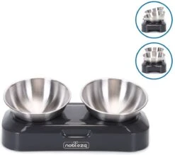 Nobleza Katten Voerbakjes - Ergonomische Dubbele Voerbak - Anti Braak Voerbak Voor Katten - Zwart - Dubbel - RVS -Huisdierbenodigdheden 1200x1063 6