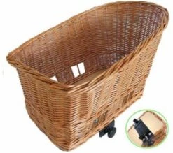 Basil Pasja Hondenfietsmand L - Achter - Riet - Inclusief Bevestigingssysteen - Large - Bruin - 50 Cm -Huisdierbenodigdheden 1200x1066