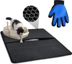 Merkloos Tastelio XXL Kattenbakmat 75x55cm - Groot Kattenbak Mat Met Innovatieve Honingraatstructuur - Dubbele Waterdichte Laag - Katten Bak Mat Met Eenvoudige Reiniging Grit Opvanger -Huisdierbenodigdheden 1200x1071 18