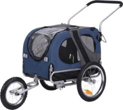 Topmast Fietskar - Fietsaanhanger- Large +Jogger Functie .Blauw