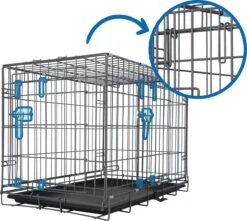 Adori Safety+ Bench Met 2 Deuren Grijs - Hondenbench - 61x43x49 Cm -Huisdierbenodigdheden 1200x1073 8