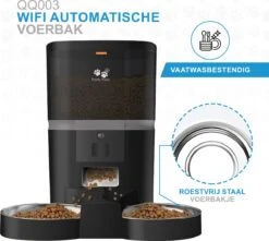 Pretty Paws QQ003 - Wifi Voermachine - Dubbele Voerbakjes - Zwart - Kat - 6L -Huisdierbenodigdheden 1200x1074 7