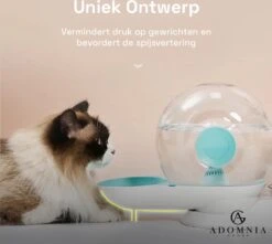 AdomniaGoods - Automatische Katten Voerbak - Antislip Honden Voerbak - Unique Transparant/grijs Design - Altijd Hygiënisch Schoon Water! -Huisdierbenodigdheden 1200x1075 9