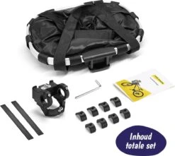 Merkloos Fietsmand Voor Honden 5 KG - Hondenmand Voor Fiets – Kunststof Mandje Hond – Fietstas Vooraan Stuur – Hondenfietsmand Voorop - Niet Geschikt Voor Elektrische Fietsen – Afneembare Fietstas – Boodschappentas – Accessoires – Opvouwbaar – Zwart -Huisdierbenodigdheden 1200x1076