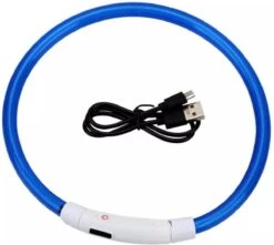 Merkloos Led Halsband Hond Usb Oplaadbaar 20-50 CM - Led Honden Halsband - Blauw - Extra Small Tm Extra Large - Universeel - Honden Lampje - Honden Licht - Honden Veiligheid - Lichtgevende Halsband Hond