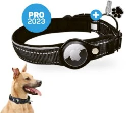 Vulpes Pets® Hondenhalsband Geschikt Voor Apple AirTag - Apple Airtag Halsband Voor Honden Pro - Veilig, Lichtgewicht, Reflecterend & Comfortabel - Anti-kras En Waterbestendig - Incl. 2 Accessoires - 36-44 CM - M