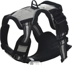 Mister Mill Hondentuigje 2x Klikgesp Maat M Grijs - Anti-Trek Tuig Hondenharnas - Y Tuig Hond Reflecterend -Huisdierbenodigdheden 1200x1082 2