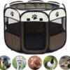 Opvouwbare Puppyren Bruin 90x90x60cm - Puppytent - Dogs&Co