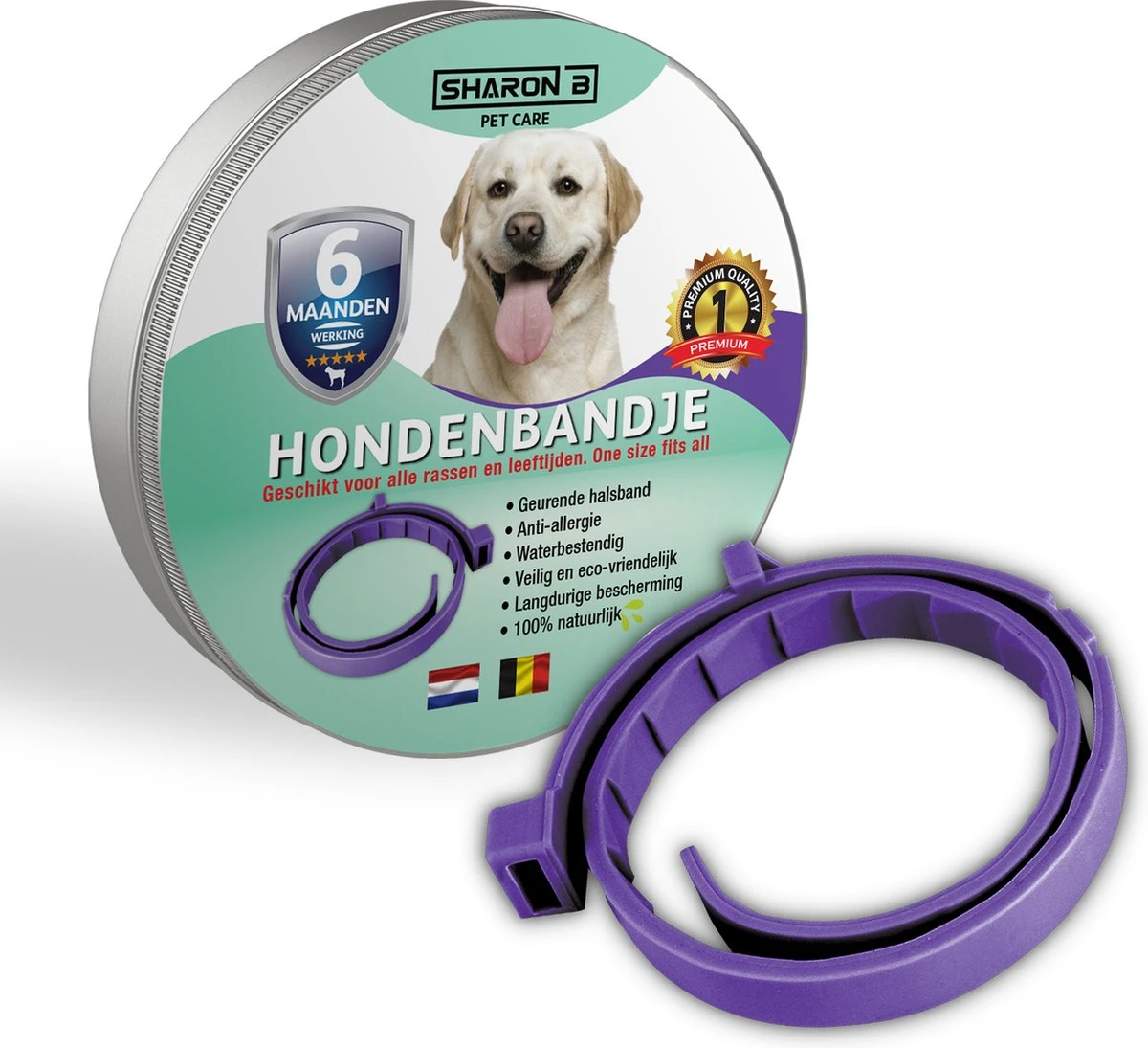 Vlooienband Voor Honden - Paars - 100% Natuurlijk - Vlooien En Teken - Geschikt Voor Alle Honden - Anti Allergie - Zonder Pesticiden 1 Vlooienband Voor Honden - Paars - 100% Natuurlijk - Vlooien En Teken - Geschikt Voor Alle Honden - Anti Allergie - Zonder Pesticiden