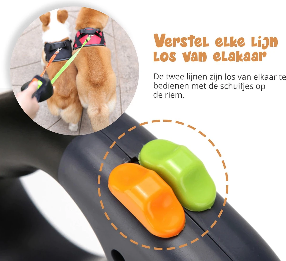 Dubbele Honden Riem – Leiband Hond – Hondenlijn – Looplijn Hond – 2 Honden – 3 Meter – Tot 12kg Per Hond – Reflecterende Lijnen – Met Zaklamp – 360° Draaien – Verstelbaar - Zwart 3 Dubbele Honden Riem – Leiband Hond – Hondenlijn – Looplijn Hond – 2 Honden – 3 Meter – Tot 12kg Per Hond – Reflecterende Lijnen – Met Zaklamp – 360° Draaien – Verstelbaar - Zwart - Afbeelding 3