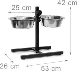Relaxdays Hondenvoerbak Op Standaard - In Hoogte Verstelbaar - Dubbele Voerbak - Hondenbak - 2 X 2,15 Liter -Huisdierbenodigdheden 1200x1097 4