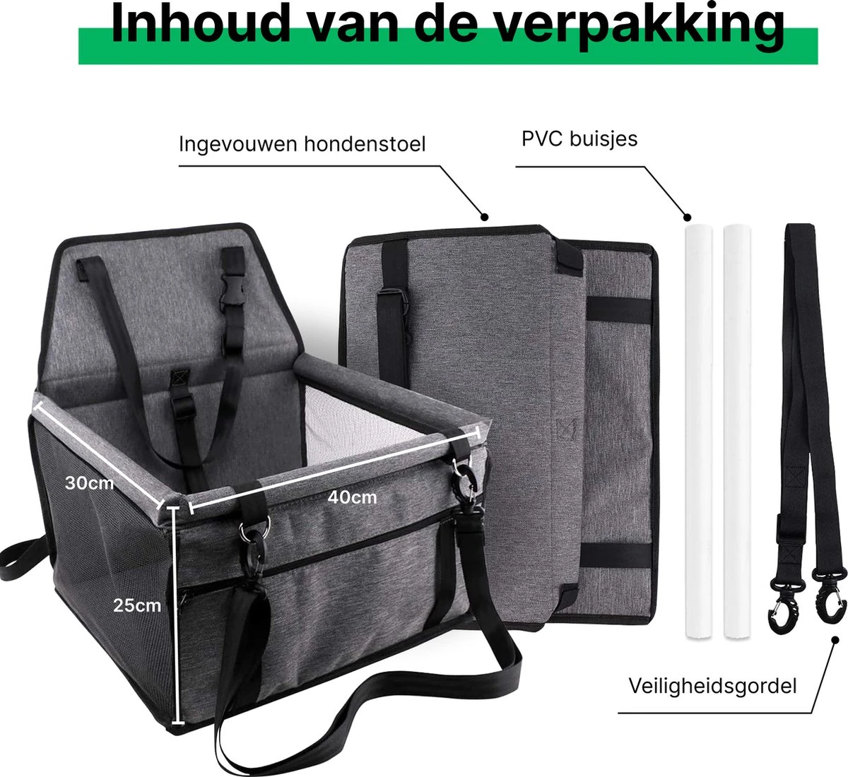 Luxe Hondenstoel Auto – Donkergrijs - Autostoel Hond – Hondenmand Voor In De Auto – Autozitje – LumifyMe - 40 X 34 X 25 Cm 9 Luxe Hondenstoel Auto – Donkergrijs - Autostoel Hond – Hondenmand Voor In De Auto – Autozitje – LumifyMe - 40 X 34 X 25 Cm - Afbeelding 9