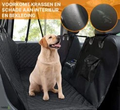 Merkloos Premium Quality Hondendeken Auto Achterbank En Kofferbak - Met Kijkvenster En Opbergvak - 100% Waterbestendig En Vuilafstotend - Veiligheid - Hoge Kwaliteit Duurzaam Materiaal - Met Gratis Verstelbare Riemen - Beschermhoes Auto - Hondendeken - Puppy -Huisdierbenodigdheden 1200x1100 3