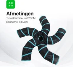 Tavaro Kattentunnel 5 Gangen - Met Speelbal - Kattenspeelgoed - Zwart / Blauw -Huisdierbenodigdheden 1200x1102 15