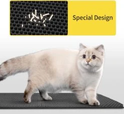 Nobleza Kattenbakmat - Kattenmat Met Filter - Kattenbak Accessoires - Grit Opvanger - 3 Lagen - Waterdicht - 60x45 Cm - Opvouwbaar - Zwart -Huisdierbenodigdheden 1200x1102 16