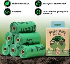 Green Sheep Hondenpoepzakjes Inclusief Poepzakjeshouder Met Zaklamp - 270 Stuks - Milieuvriendelijk - Biologisch Afbreekbaar - Poepzakjes Hond - 33 X 22,5 Cm – Inclusief Poepzakjes Dispenser Met Karabijnhaak En Lamp - Extra Dik -Huisdierbenodigdheden 1200x1102 2