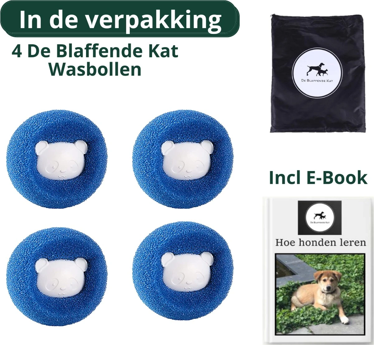 De Blaffende Kat Wasdrogerbollen - Droger Ballen - Huisdier Haarverwijderaar - 4 Wasbollen Voor Wasmachine En Droger 7 De Blaffende Kat Wasdrogerbollen - Droger Ballen - Huisdier Haarverwijderaar - 4 Wasbollen Voor Wasmachine En Droger - Afbeelding 7
