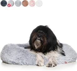 Snoozle Donut Hondenmand - Zacht En Luxe Hondenkussen - Wasbaar - Fluffy - Hondenmanden - 60cm - Lichtgrijs
