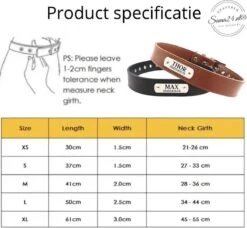 Honden Halsband Met Naam En Telefoonnummer - Leer 100% - Hondenhalsband Met ID TAG - Maat M -Huisdierbenodigdheden 1200x1108 8