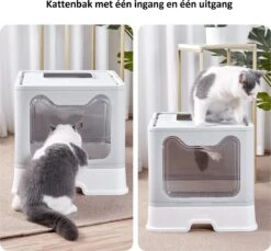 LooMar Kattenbak Groot - Kattenbak XXL - Kattenbak Grote Katten - Opvouwbaar - Grijs -Huisdierbenodigdheden 1200x1112 15
