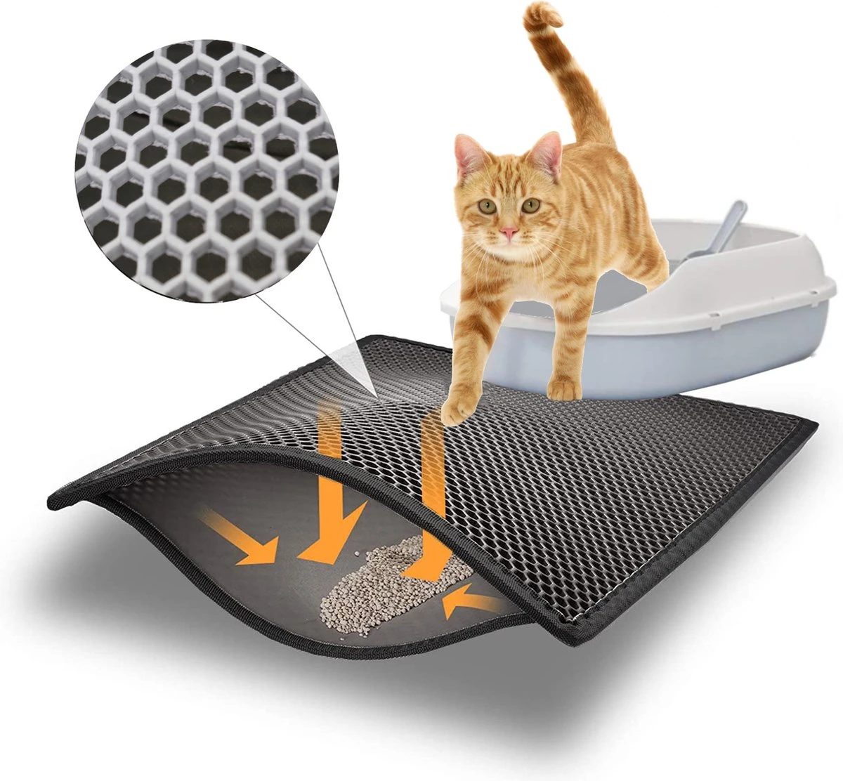 Blue Eyes Kattenbakmat, 30 Cm X 40 Cm, (!!! MAAT !!!) Kattenbakmat, Kattenbakonderlegger, Honingraatdesign, Kattenbak, Waterdicht, Dubbellaags Ontwerp, Honingraatmat (grijs) 1 Blue Eyes Kattenbakmat, 30 Cm X 40 Cm, (!!! MAAT !!!) Kattenbakmat, Kattenbakonderlegger, Honingraatdesign, Kattenbak, Waterdicht, Dubbellaags Ontwerp, Honingraatmat (grijs)