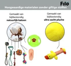 Filo Honden Speelgoed Set 14 Stuks - Hondenspeeltjes Knuffel - Hondenbal - Flostouw - Bot - Frisbee - Hondentouw - Hondenspeelgoed Intelligentie - Kauwspeelgoed Hond En Puppy - Bijtspeelgoed Hondenknuffel - Hondenspeeltje Met Piep -Huisdierbenodigdheden 1200x1114 17