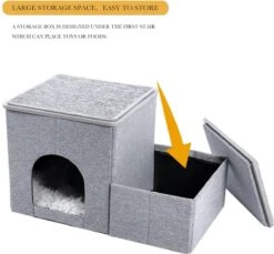 2-in-1 Hondenhuis & Hondentrap - Voor Binnen - Huisdieren Huisje - Hondenmand - Kattenmand - 67.5x40x37.5 Cm - Grijs -Huisdierbenodigdheden 1200x1114 22