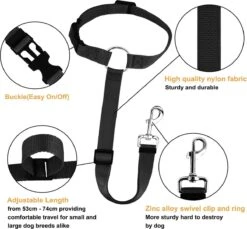 Merkloos Autogordel Voor Hond - Hondengordel Voor In De Auto – Verstelbare Hondengordel - Veiligheid Voor Hond – Hondenriem - Zwart -Huisdierbenodigdheden 1200x1114 24