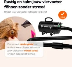 Captain Pup's Professionele Hondenföhn Met 4 Opzetstukken - Bijgeleverde Hondenborstel - Waterblazer Voor Honden - Zwart -Huisdierbenodigdheden 1200x1120 1