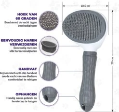 Kattenborstel - Hondenborstel - Pluizenverwijderaar - Haarverwijderaar Voor Huisdieren - Hondenkam - Kattenkam - Huisdierhaar Verwijderaar - Ontpluizer - Kattenhaar & Hondenhaar Verwijderaar - Voor Langharig & Kortharig - Grijs -Huisdierbenodigdheden 1200x1123 2