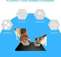 Winkrs - Placemat Voor Voerbak Van Hond Of Kat Huisdieren - Zwart Siliconen Waterdicht -Huisdierbenodigdheden 1200x1124 19