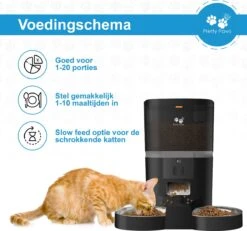 Pretty Paws QQ003 - Wifi Voermachine - Dubbele Voerbakjes - Zwart - Kat - 6L -Huisdierbenodigdheden 1200x1124 24