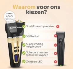 Woodoro Professionele 2-in-1 Hondentondeuse Voor Dikke Vacht – Draadloze Honden Tondeuse & Hondentrimmer – Stille Tondeuse Katten & Honden Trimset -Huisdierbenodigdheden 1200x1126