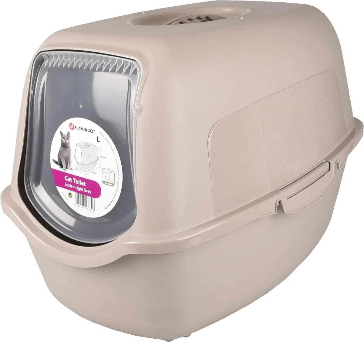 Flamingo - Kattenbak Lexie - Grijs - 39 X 56 X 39.5 Cm 1 Flamingo - Kattenbak Lexie - Grijs - 39 X 56 X 39.5 Cm
