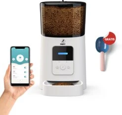 Pawsy® AR1 - Automatische Voerbak – Automatische Voerautomaat - Voerbak Kat En Hond - Wit - 6L - Smart App – Instelbaar Voedingsschema Voor Huisdier – GRATIS Opscheplepel