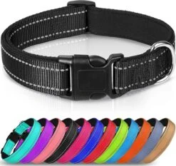 Halsband Hond - Reflecterend - Zwart - Maat XL - Oersterk - Waterdicht - Hondenhalsband - Geschikt Voor Iedere Hondenriem - Voor Hele Grote Honden