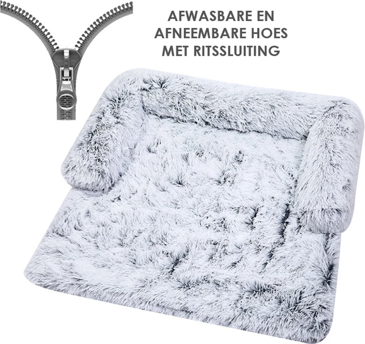 Zootic Fluffy Hondenkussen Hondenmand Hondenbed - Grijs 100 X 90 Cm 10 Zootic Fluffy Hondenkussen Hondenmand Hondenbed - Grijs 100 X 90 Cm - Afbeelding 10