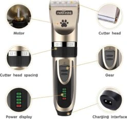 Nobleza Dieren Tondeuse Set - 4 Opzetkammen - Draadloos - Voor Huisdieren Katten & Honden -Huisdierbenodigdheden 1200x1133 1