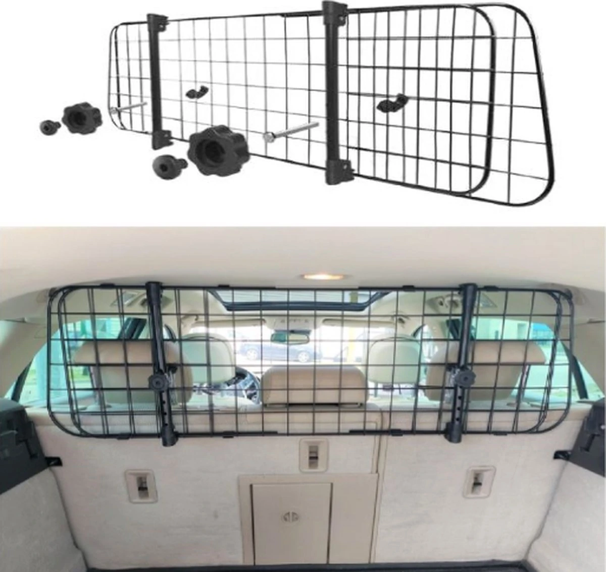 Nobleza RLJ - Hondenrek Auto - Universeel - Autorek Hond - Kofferbak - Bagagerek - Verstelbaar 1 Nobleza RLJ - Hondenrek Auto - Universeel - Autorek Hond - Kofferbak - Bagagerek - Verstelbaar