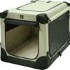 Maelson Soft Kennel - Robuuste Hondenbench Van Zacht Materiaal - Opvouwbare Kennel Met Stevig Stalen Binnenframe - Beige/zwart - XXS / XS / S / M / L / XL / XXL - 92 L