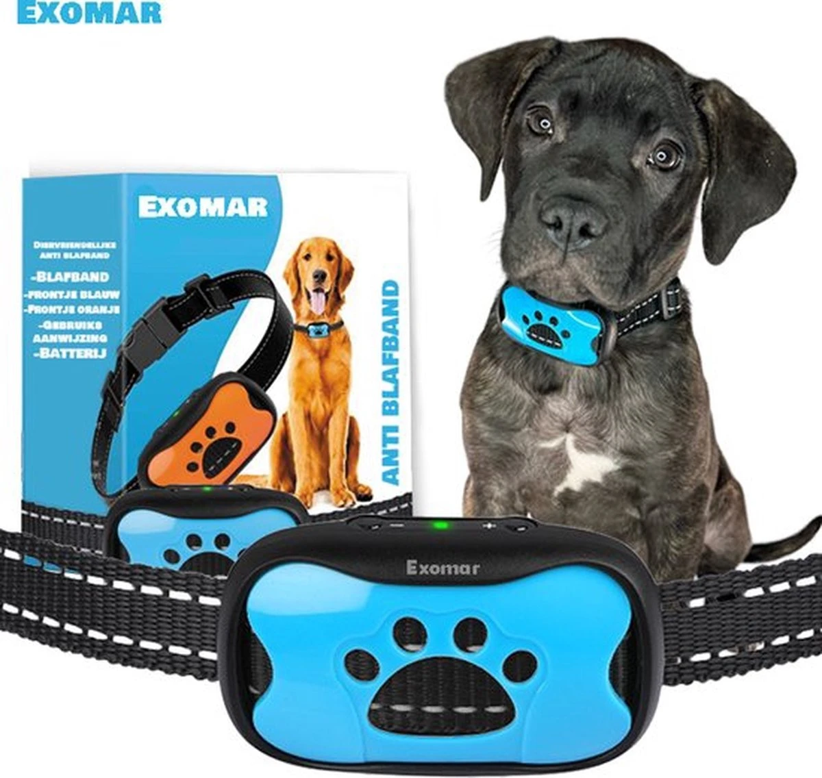 Exomar® Anti Blafband Voor Honden Blafband Anti Blaf Apparaat Blafband Zonder Schok - Diervriendelijk 1 Exomar® Anti Blafband Voor Honden Blafband Anti Blaf Apparaat Blafband Zonder Schok - Diervriendelijk