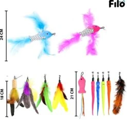 Filo Kattenhengel Set + 12 Kattenspeeltjes – Speelhengels Interactief Kattenspeelgoed – Hengel Kattenspeeltje Kittens - Speelgoed Speelhengel Vis Kat En Kitten -Huisdierbenodigdheden 1200x1137 26