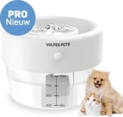 Vulpes Pets® Drinkfontein Voor Kat & Hond – Draadloze Kattenfontein – Waterbak En Waterfontein Kat – Oplaadbaar, Draagbaar & Draadloos - Drinkbak Hond - Anti Knoei - PRO Versie