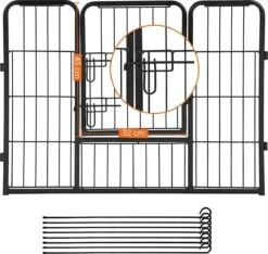 Transformeerbare Hondenren - Dieromheining Van 60 Cm Hoog En 210 Cm Diagonaal - Zwart -Huisdierbenodigdheden 1200x1138 1
